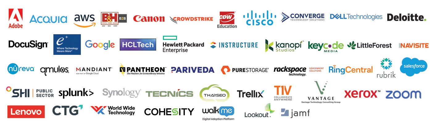  Dell, Microspft, AWS, Google, EPlus, Technics, Kanopi, TV1, CDW, Salesforce, Adobe